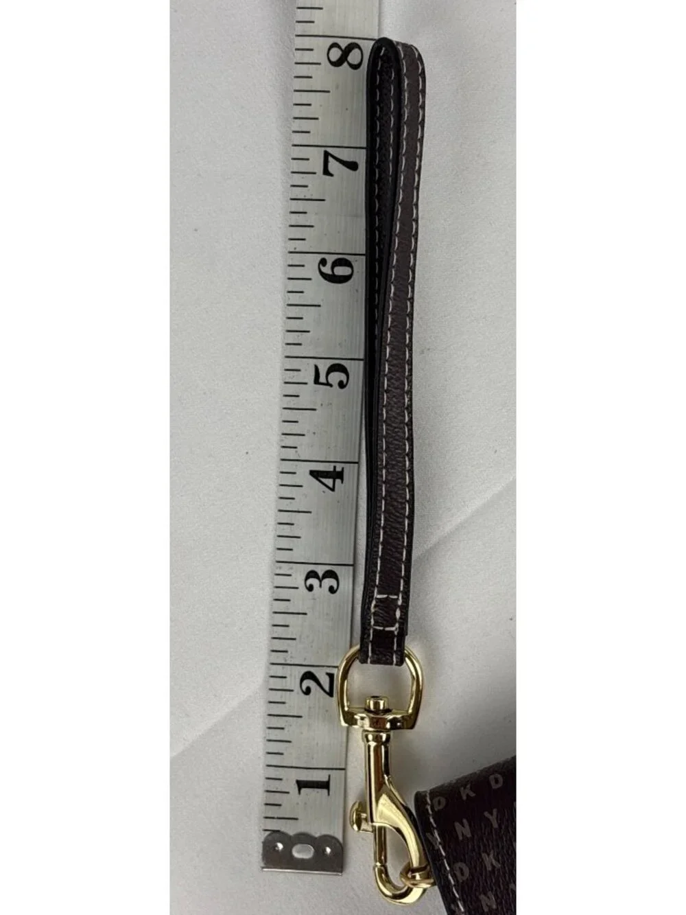 DKNY Convertible Belt Bag Wristlet Pouch Brown Monogram Logo Fanny Pack Clutch